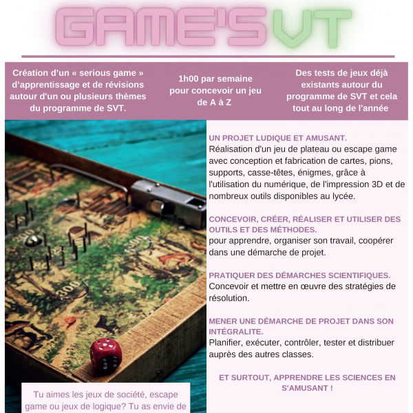 Projet de classe Game&rsquo;SVT